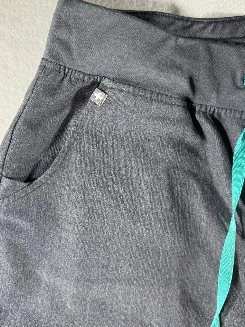 High Waisted Zamora scrub pants jogger medical nurse vet clinical stretch L